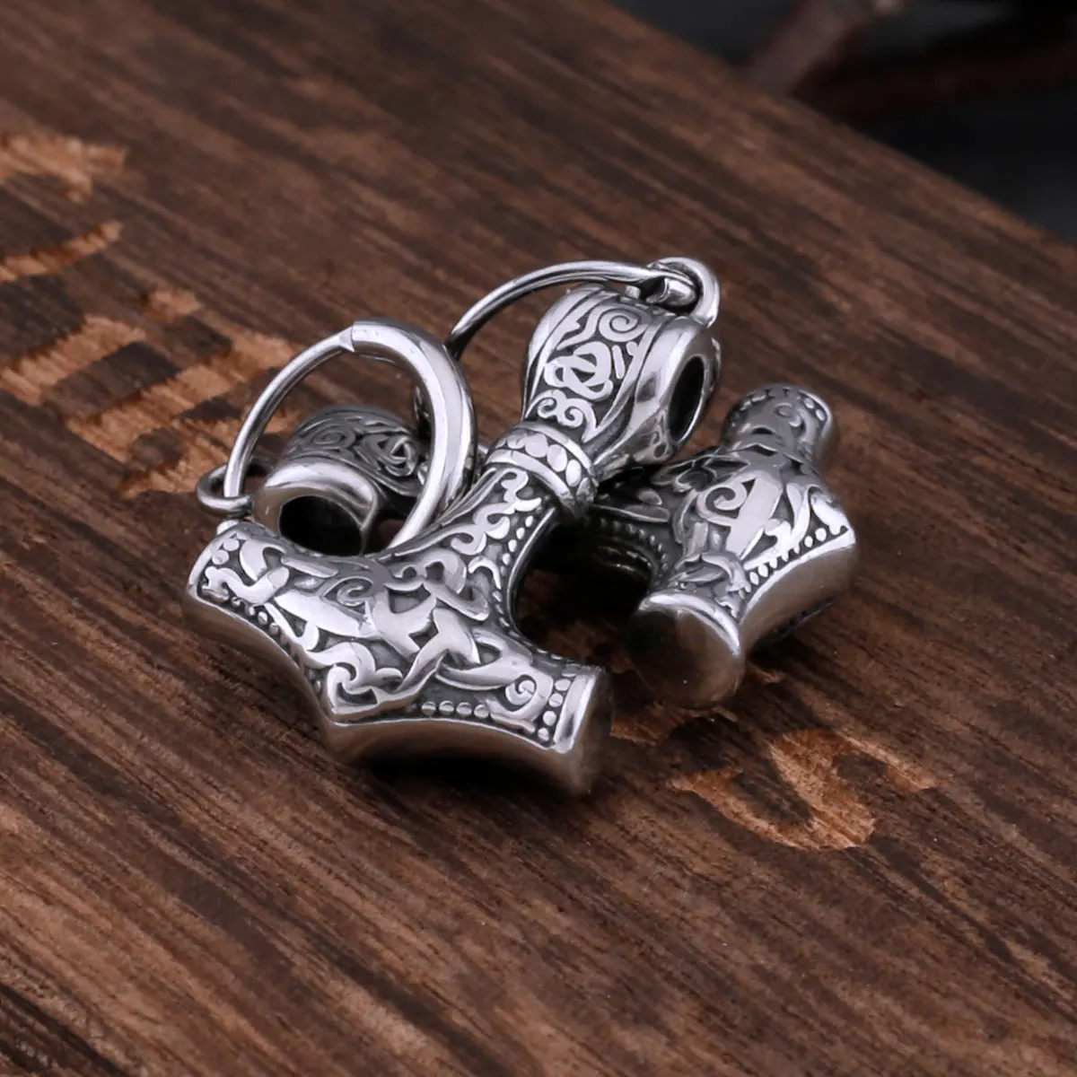 Fashion Vikings Thor's Hammer Earrings Stainless Steel Men's Nordic Celtic Hip Hop Amulet Accessory Vintage Anchor Jewelry Gift