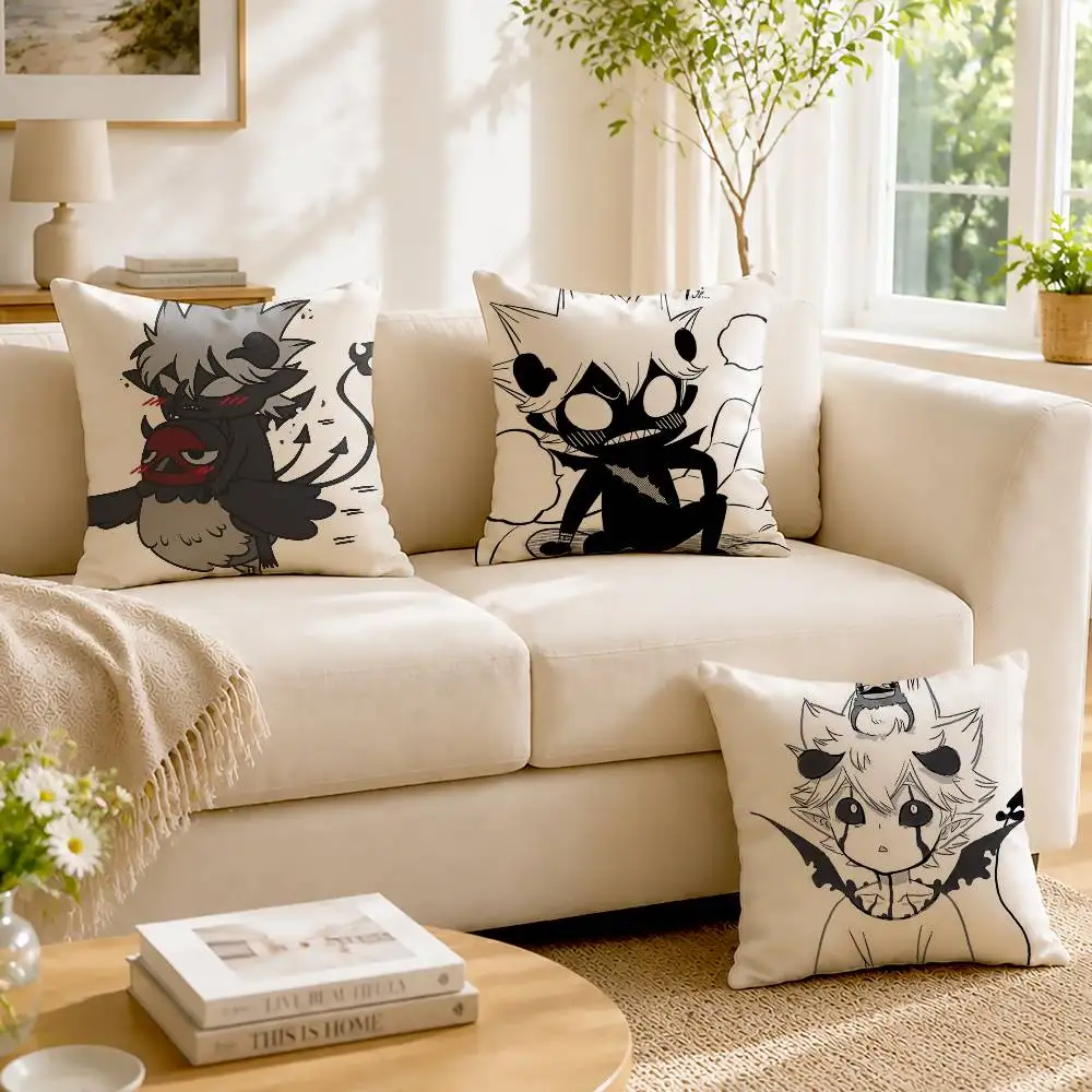 L-Liebe Nero Anime Black Clover Customizable Square Pillow case Double Sided Print Sofa Bedroom Decor Cushion Cover