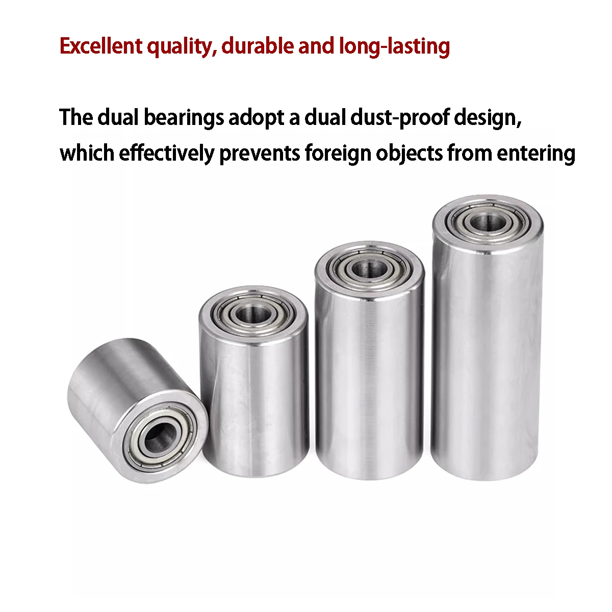 FA Stainless Steel Driven Wheel Double Bearing Unpowered Roller Flat Belt Idler - For Belt Sander, Carton Sealer Press Wheel