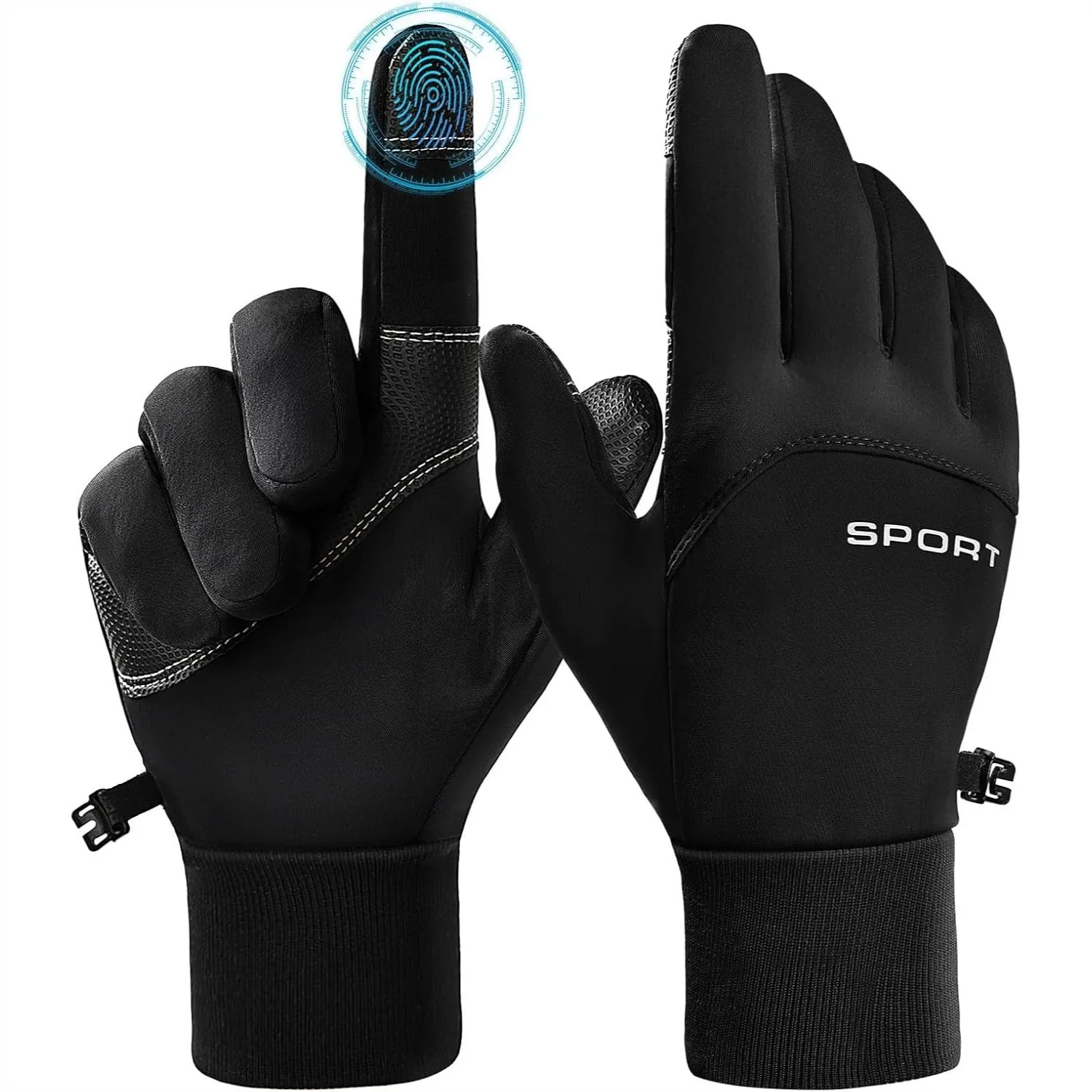 

Winter Cycling Gloves for Men with Touch Screen, Waterproof & Anti-Slip Warm Gloves for Biking Running Driving