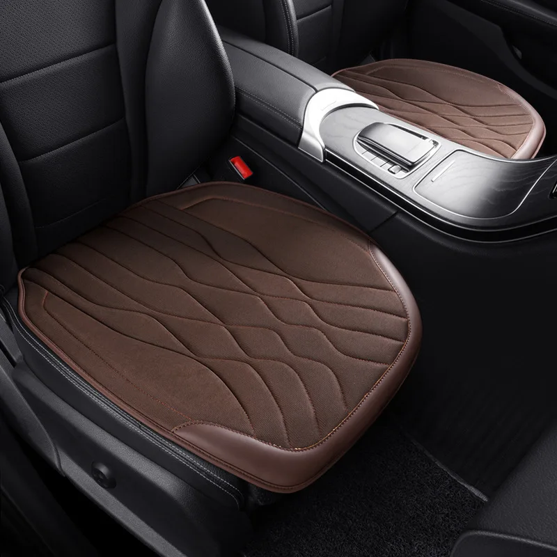 Car Seat Cover Ice Silk + Leather Breathable Non-slip Support Seat Cushion Four Seasons Universal Car Interior Seat Accessories