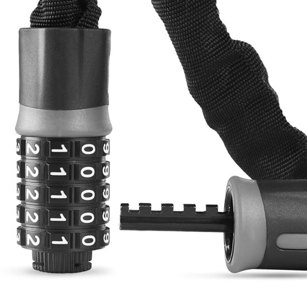 

1.2m Combination Chain Lock Bike Lock Heavy Duty Resettable 5- Password High Security Anti-Theft for Motorbike Gate Fence
