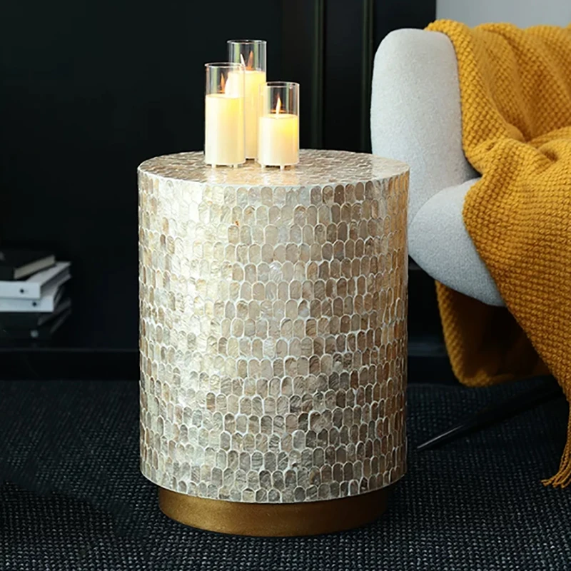 Creative Shell Tea Table,Luxury Coffee Table,Living Room Sofa Side Table,Home Decor Display Stand,Storage Desk,Nordic Furniture
