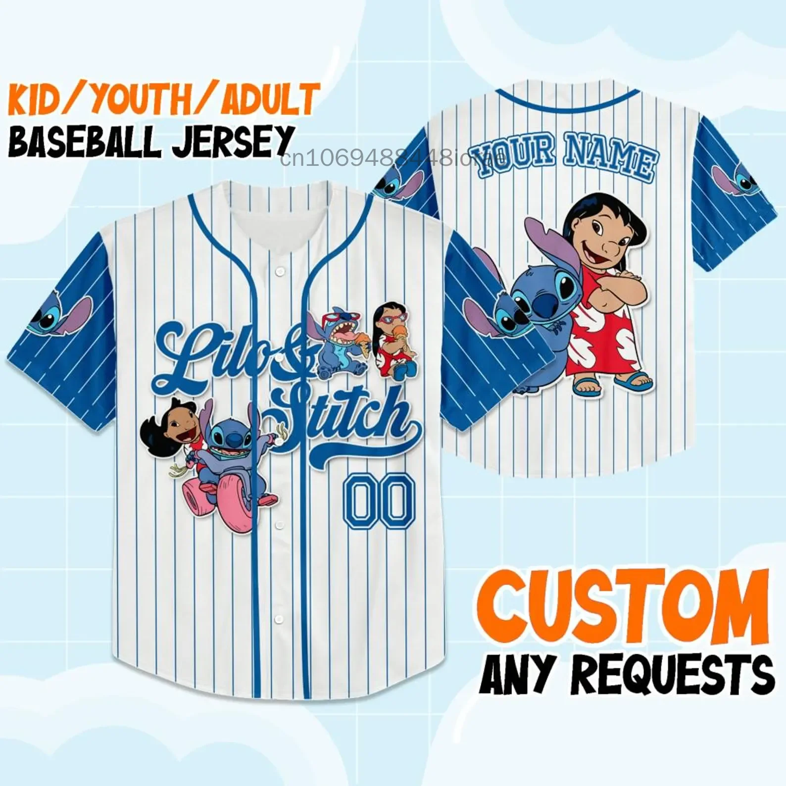 Niestandardowa świąteczna koszulka baseballowa Lilo And Stitch 2025 nowa męska i damska dziecięca koszulka baseballowa Disney