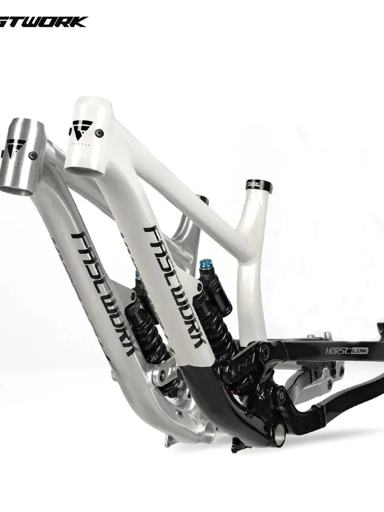 AliExpress DH Full Suspension Frame Aluminum Soft Tail 27.5 er Rear Travel 200mm Boost 12X148mm 4 Links MTB Rear Shock Downhill Frameset