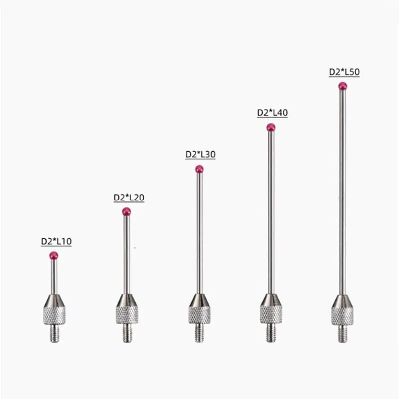 Y39A-Touch Probe Tools 5Pcs M2.5 CNC Probe Measuring Head 2Mm Stylus Ball Porcelain Shaft 10-50Mm Probe Head