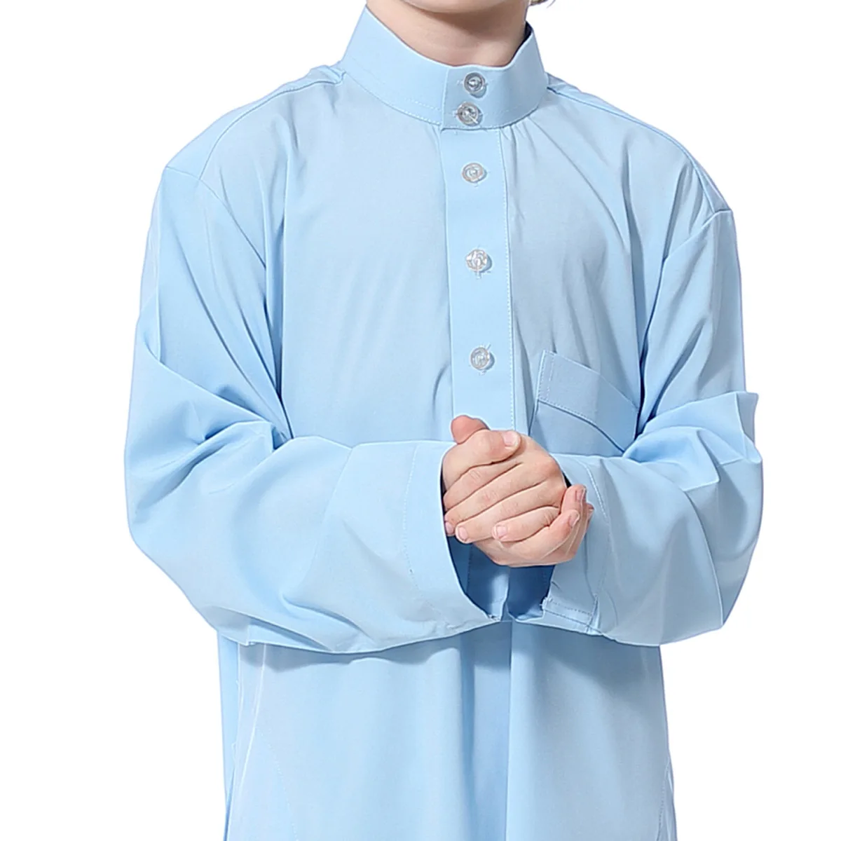 Teenage Boys\' Robes Jubba Thobe Children Casual Caftan Arabic Abaya Saudi Arabia Worship Service Costumes Kaftan Solid Color