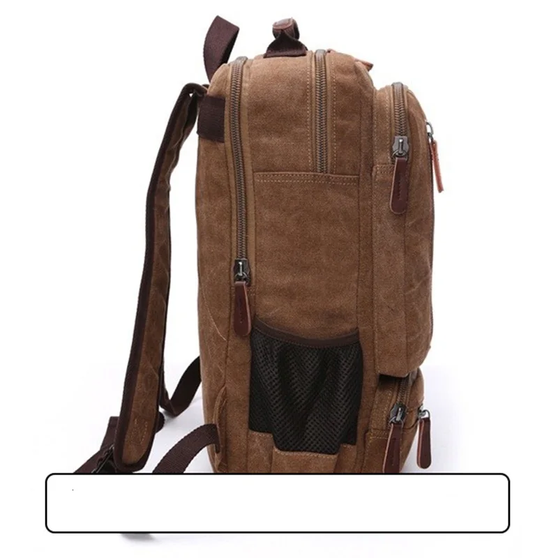 Men’s High Quality Canvas Backpack Fashionable Travel Student Laptop Bag Vintage Men’s Canvas Laptop Backpack Large Capacity Bag