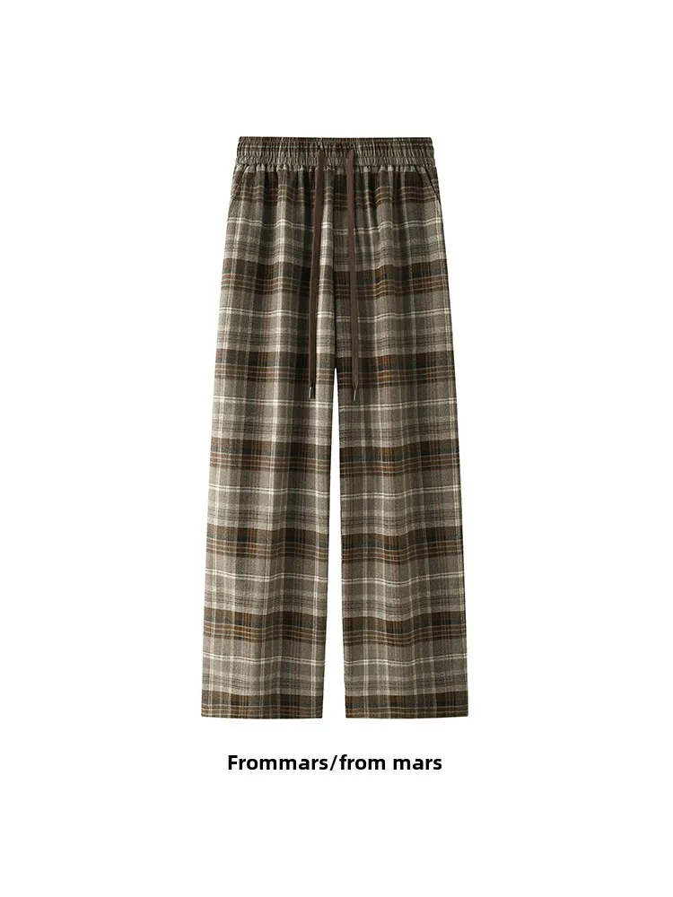 

Casual Plaid Wide Leg Pants Color Blo Youthful Sle Couple's Leisure Trousers from Winter Collection 2024