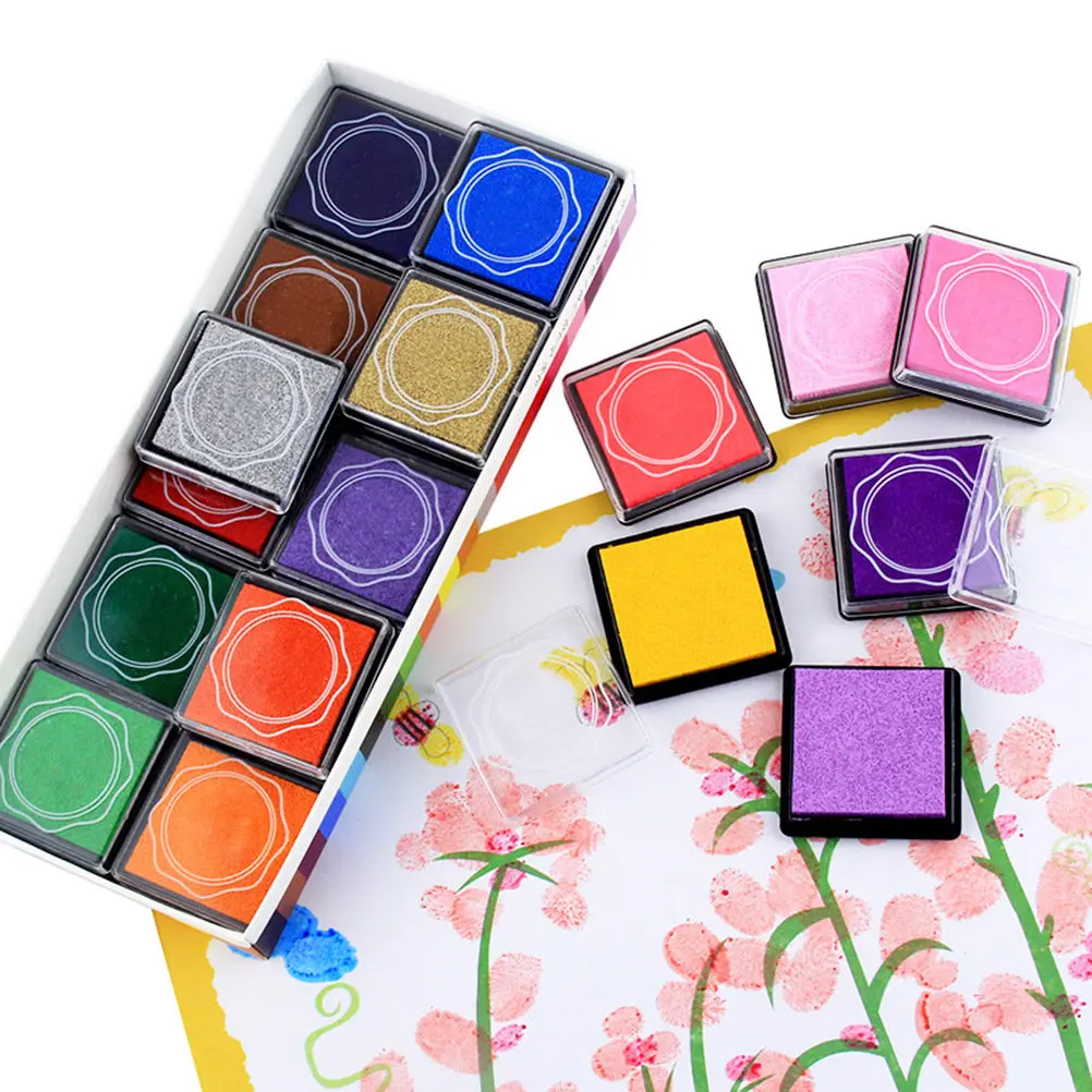 20Pcs Multi-Color Giant Ink Pads Stamp Pads Stackable for DIY Craft Scrapbooking Finger Art Ink Pad Set DIY Stamp Pad