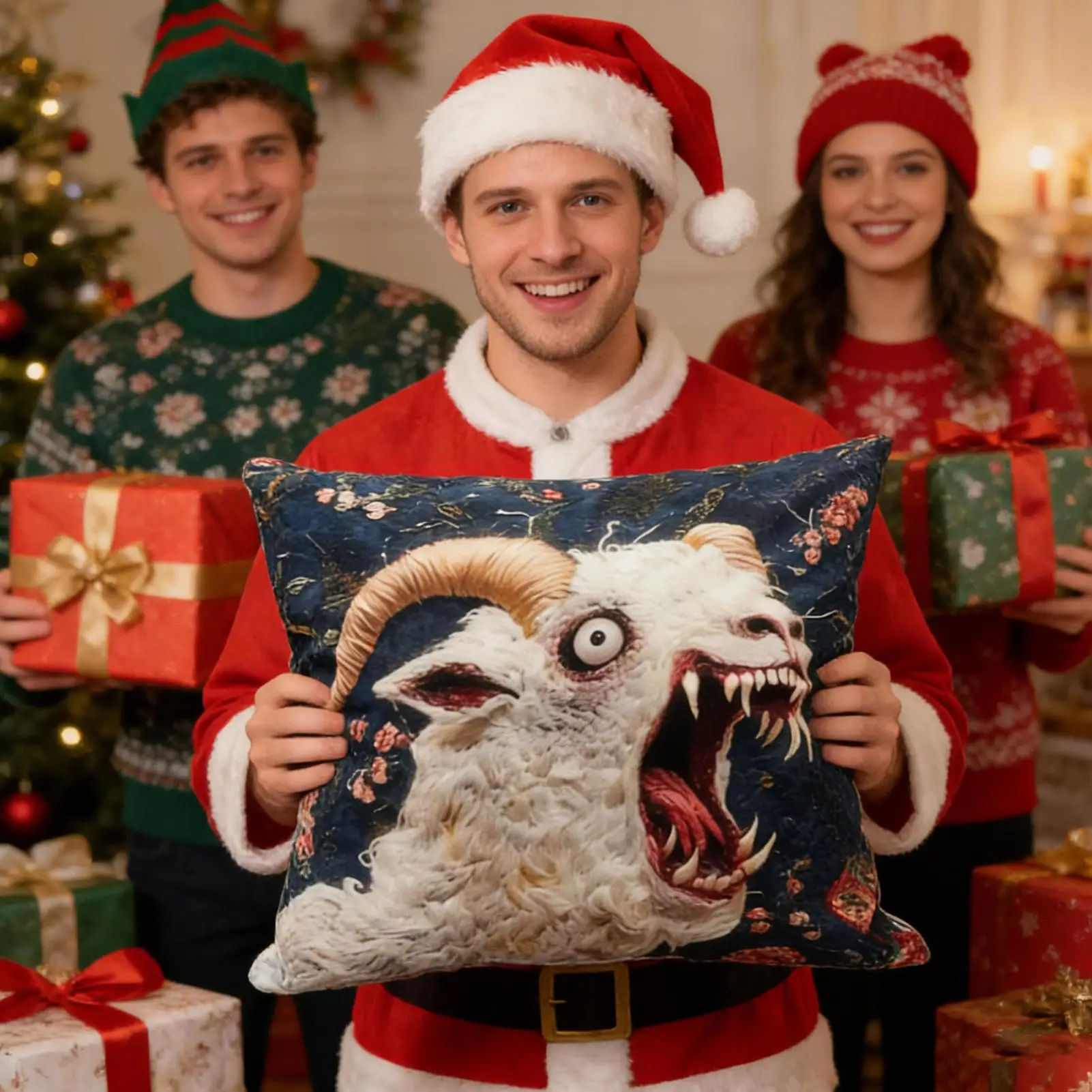 Couch Pillow Covers 45 X 45cm Farmhouse Screaming Sheep Head Home Decor Living Room Pillow Covers For Thanksgiving New Year