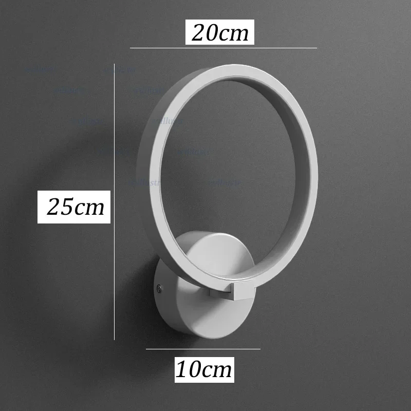Modern Acrylic LED Wall Lamp Minimalist Metal Ring Sconce for Hotel Cafe Lounge Mall Hallway Aisle Bar Bedside Creative Lighting