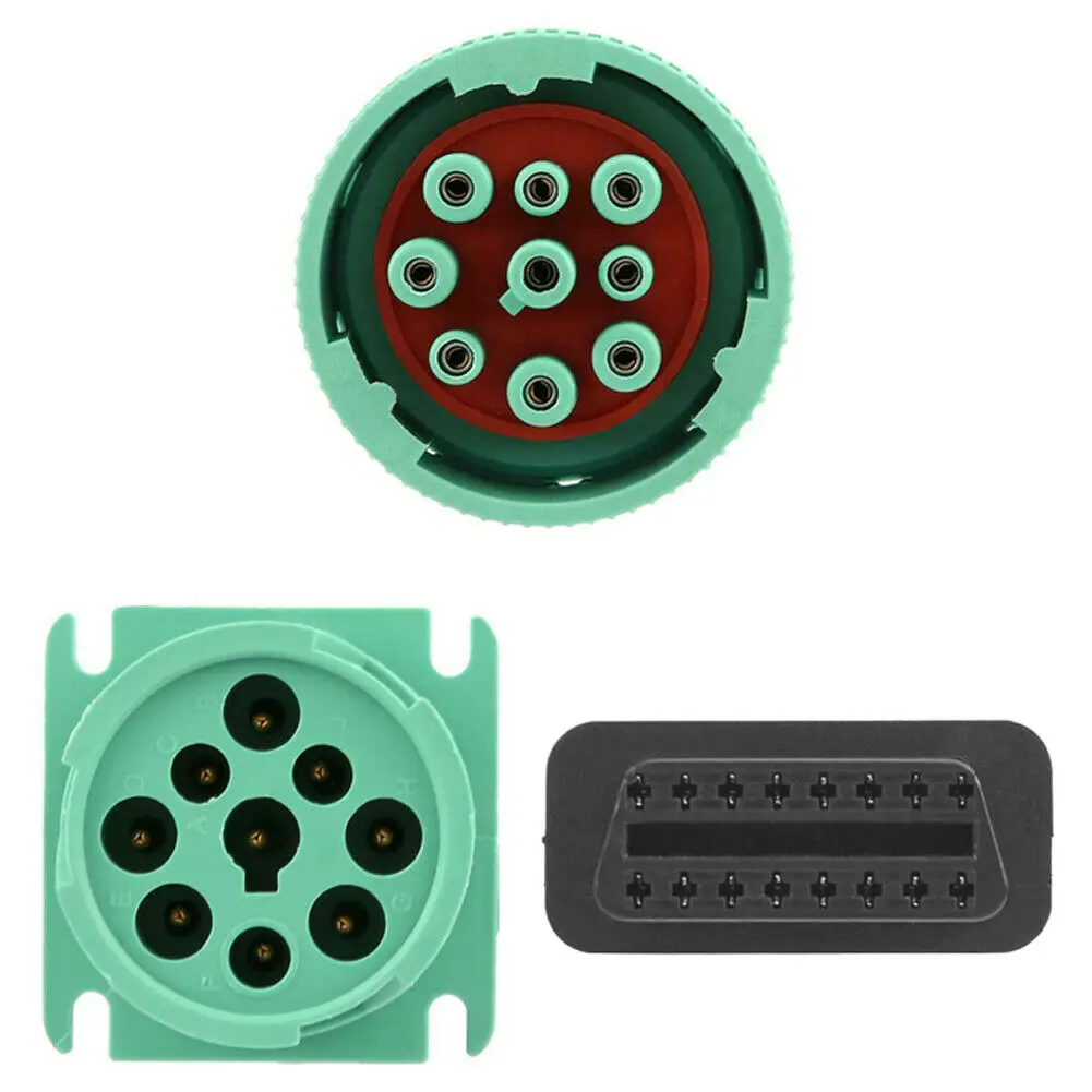 6 Pin J1708 or 9 Pin J1939 to 16 Pin OBD2 OBDII Adapter Cable Heavy Duty Truck Car Accessories Truck cable adapter