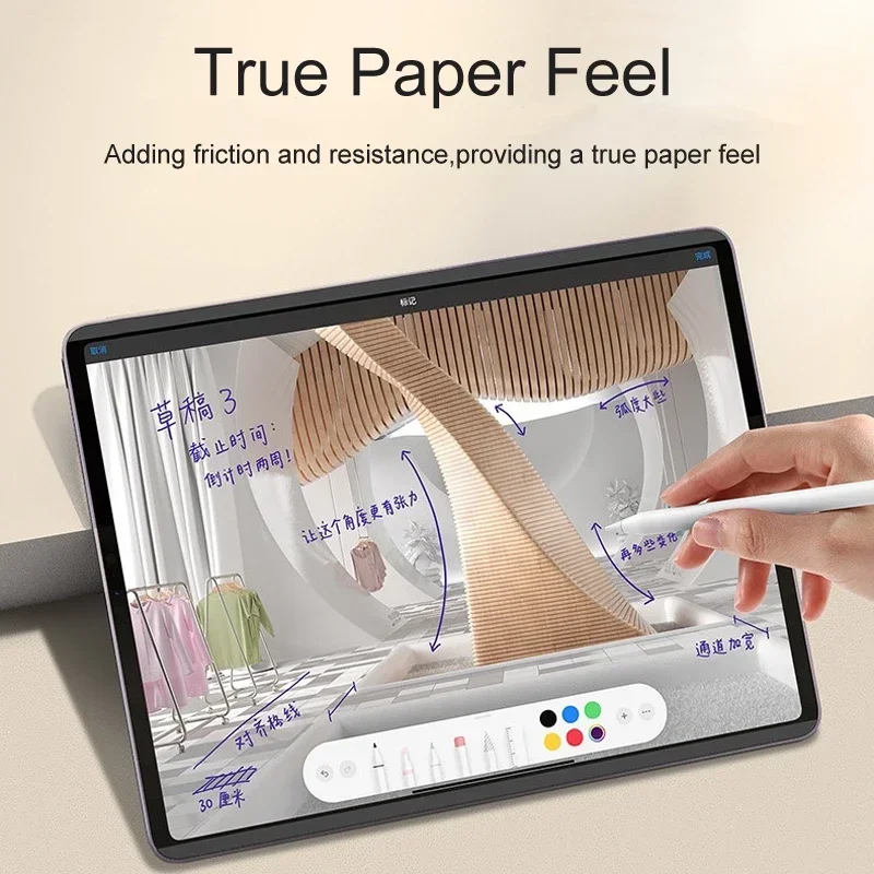 Paper-feel Screen Protector for iPad Pro 5 6 7 8 9 10 Air 1 2 3 4 Mini 11 12.9 13 inch Magnetic Detachable Matte Soft PET Film