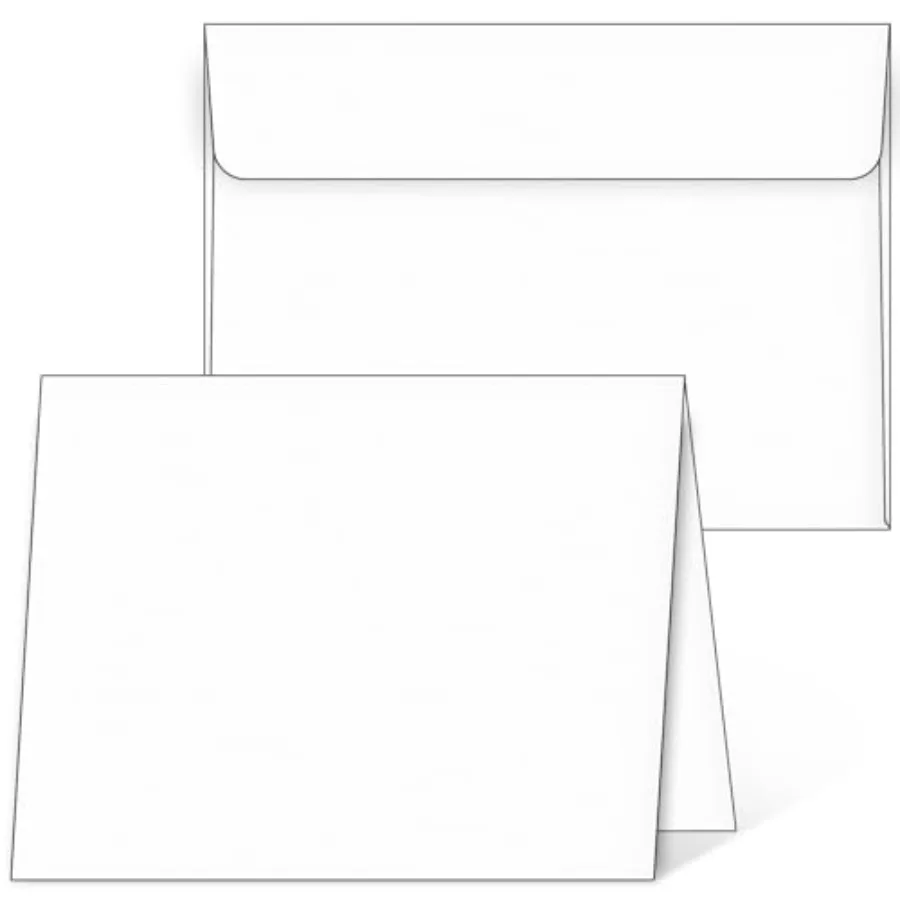 

Blank Cards and Envelopes 5x7, 25 Pack White Invitation Cardstock with Self-Seal Thank You Greeting Cards, Print Custom for All