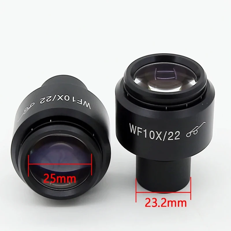 2pcs Biological Microscope Wide-angle Eyepiece Optical Glass Lens 23.2mm interface WF5X WF10X WF16X WF20X WF25X