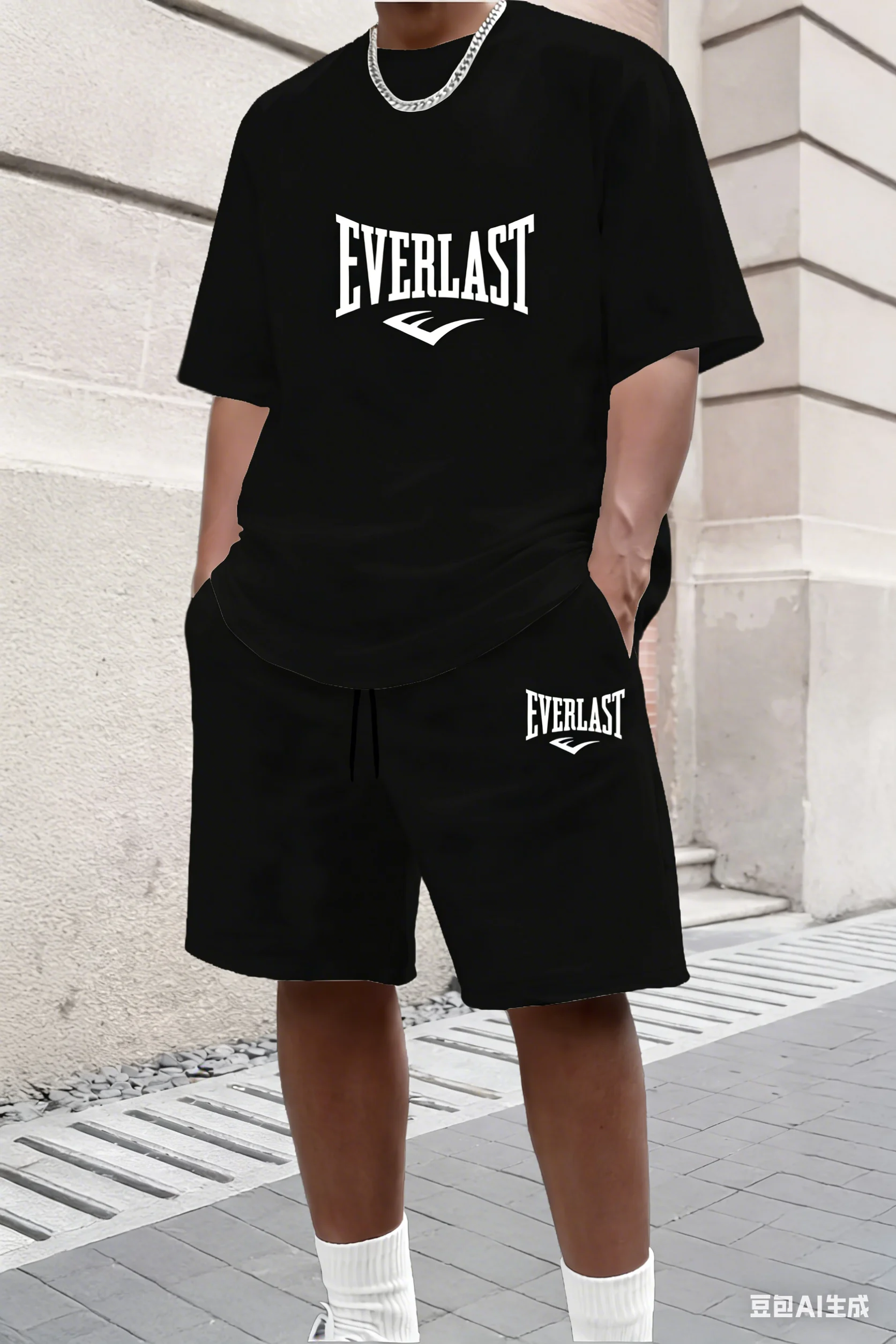 

2026 New Men's Summer T-shirt And Shorts Set men's Breathable Sportswear Set Casual And Fashionable short-sleeved T-shirt Set