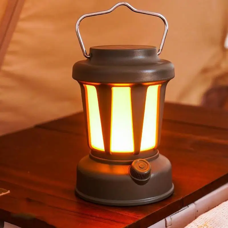 Outdoor Camp Lamp Vintage Camping Lamp IPX4 Waterproof Rechargeable Lantern For Camping Camping Lights Solar TYPE-C Rechargeable