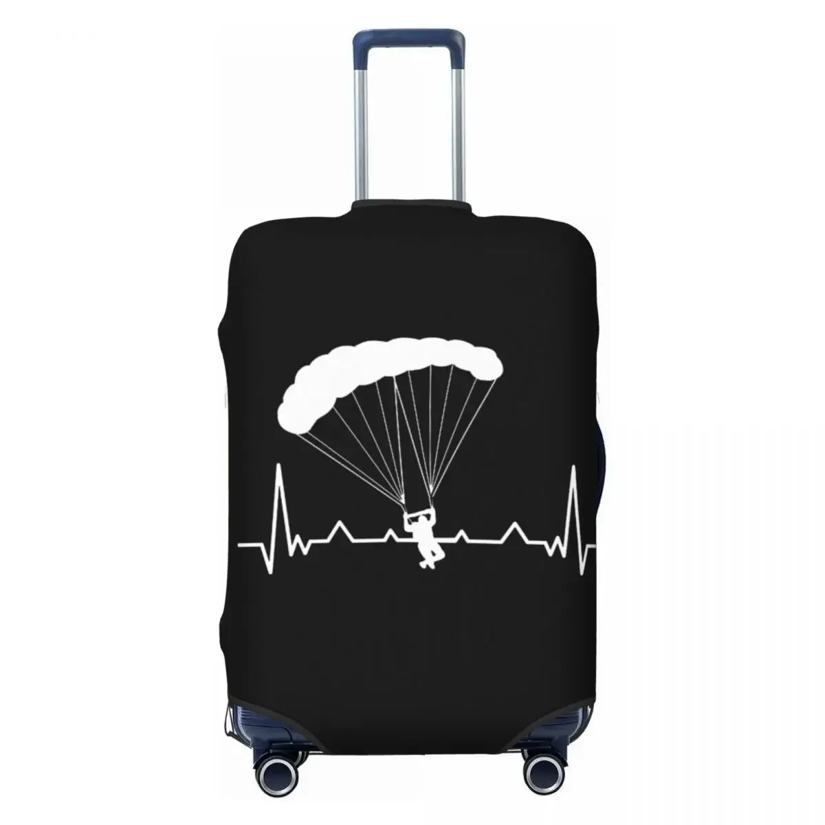 Custom Heartbeat Paraglider Extreme Sports Adventure Paragliding Luggage Cover Suitcase Protective Covers Fits 18-32 Inch