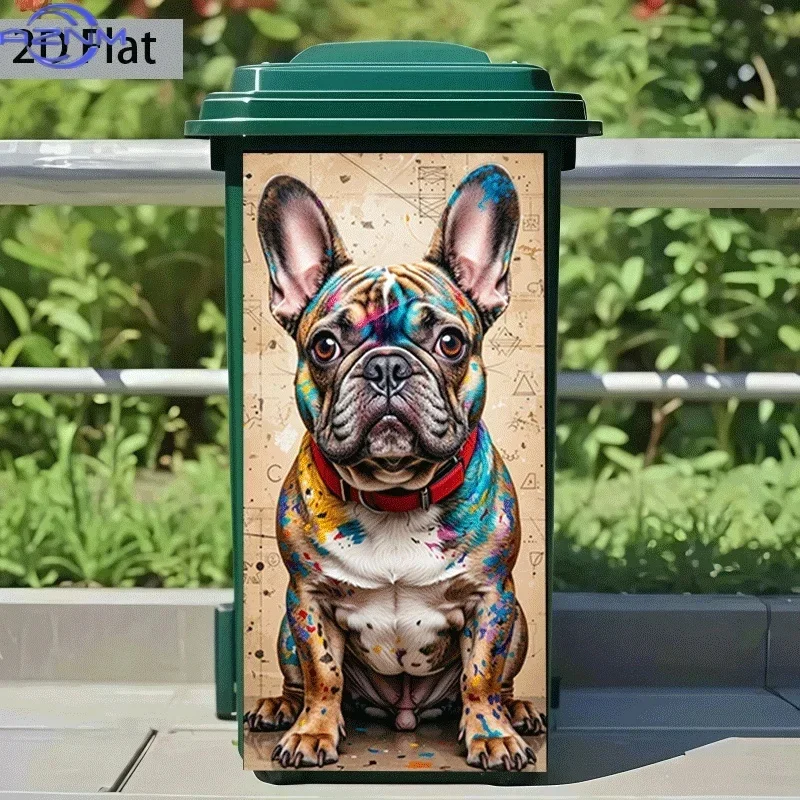 Stylish 2D Print Decor Decal Personalized Ornament for Indoor Household Waste Bin