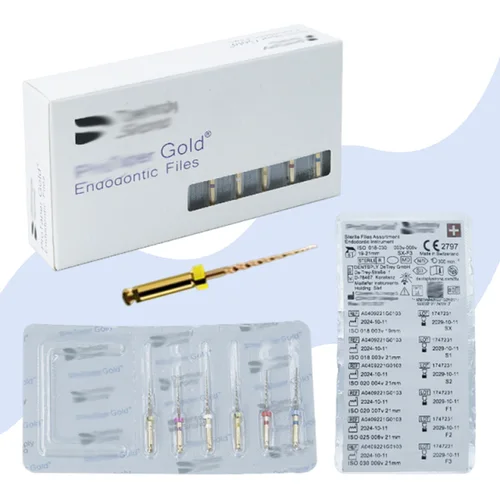 1 paquete de limas de oro cónicas para dentista profesional, SX-F3, motor rotativo Endo, uso de conducto radicular, archivo NITI, endodoncia Dental