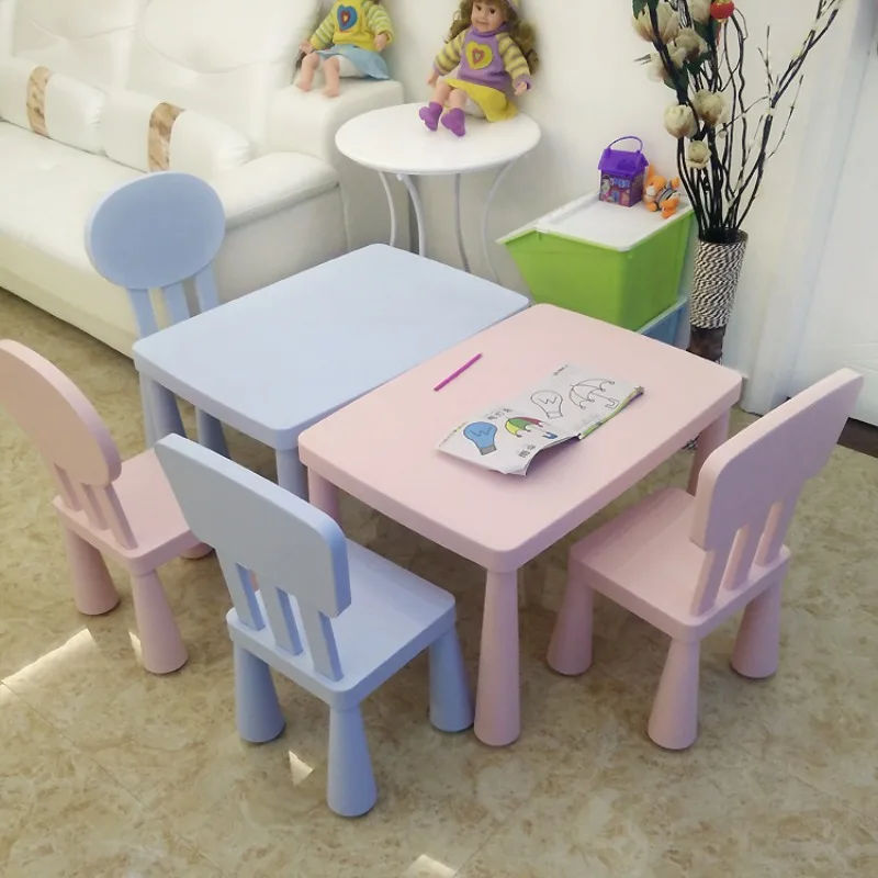 

Double-layer thickened children's dining table and chairs, kindergarten tables and chairs, children's tables and chairs