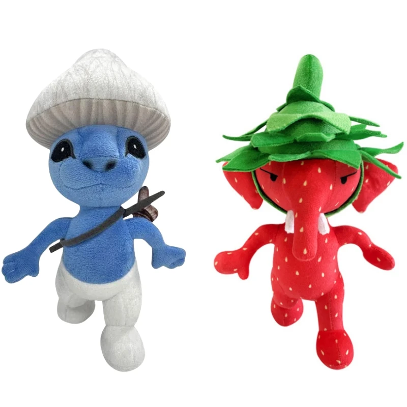 25Cm Smurfed Kat Aardbei Olifant Paddestoel Pluche Speelgoed Cartoon Knuffel Anime Plushie Pop Grappige Thuis Sofa Pop Voor Kinderen Geschenken