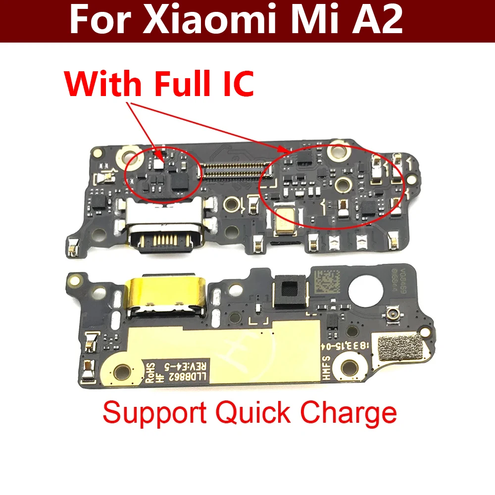 For Xiaomi Mi A2 / Mi 6X USB Charger Charging Port Connector Dock Micro Flex Cable Board For Xiaomi Mi A1 A2 Lite A3