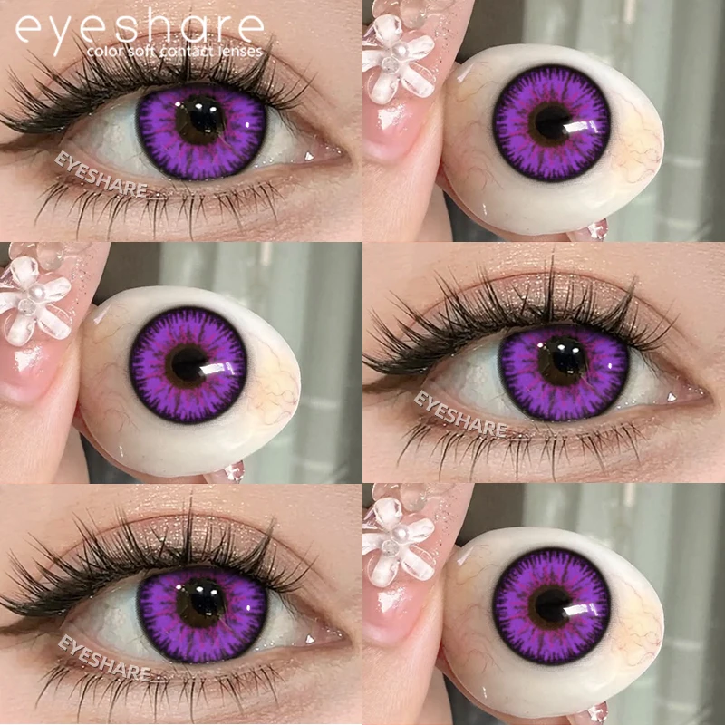 EYESHARE 1 Paar Rote Cosplay-Farbige Kontaktlinsen für Augen Verrücktes Halloween-Make-up Farbige Augenlinsen Anime-Zubehör – Detail 8