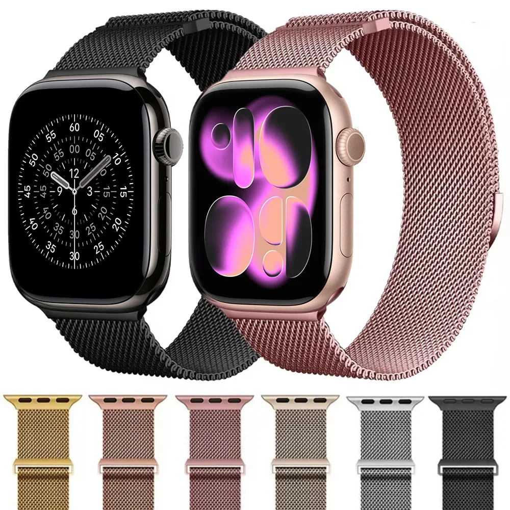 

Milanese Strap for Apple Watch Ultra/3 49mm 11 10 46/42mm 9 8 7 45/41mm Band iWatch Series 6 5 4 SE 40/44mm Breathable Bracelet