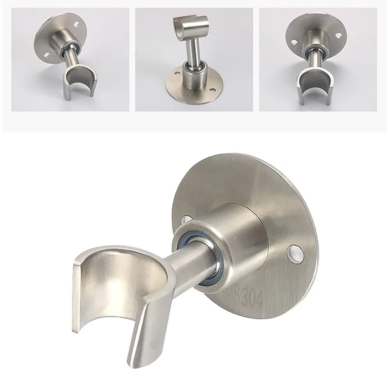 Stainless Steel Bathroom Toilet 360° Adjustable Holder Shower Mounting Brackers Sprayer Showerhead Not Drill Wall Mounted