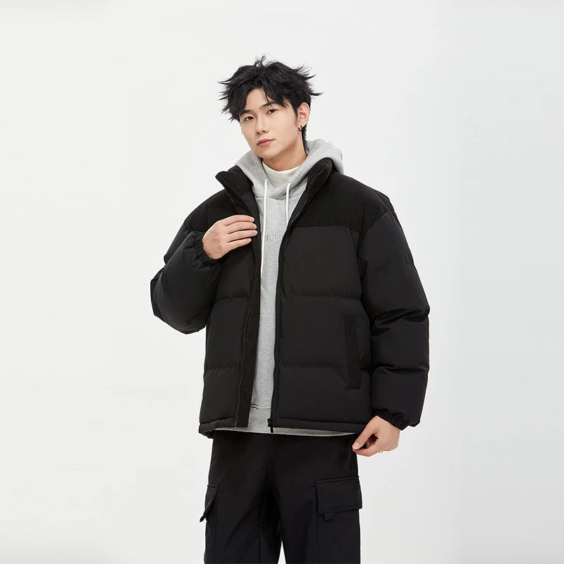 الشتاء الرجال النساء تقسم مقنعين سترة قطن 2025 فضفاضة ودافئة سميكة زوجين سترة الكورية نمط العالمي