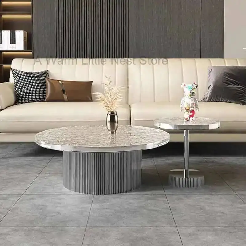 

Top Modern Round Coffee Table Luxury Marble Metal Living Room Coffee Table Center Design Meubles De Salon Home Furniture