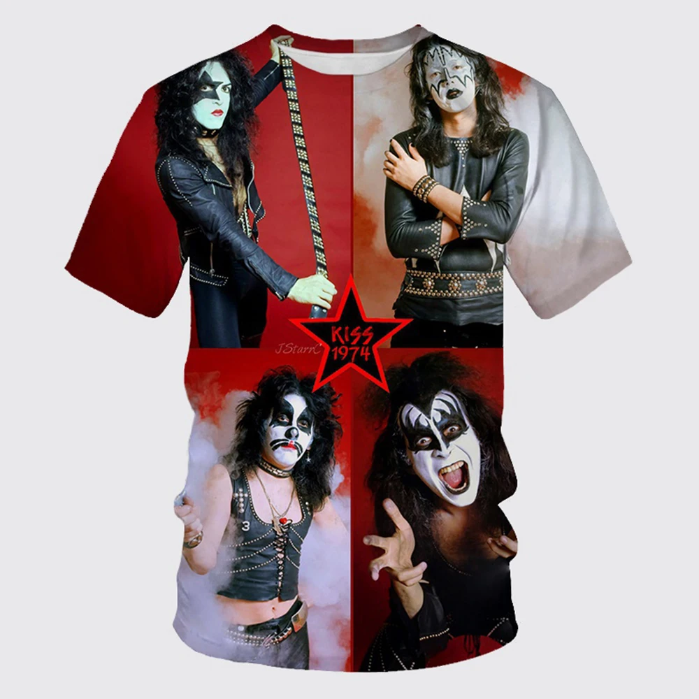 Kiss Solo Album Band 3d Print Summer Men's O-neck T-shirt Casual Short Sleeve Oversized Pullover Fashion Tee Tops Men Clothing