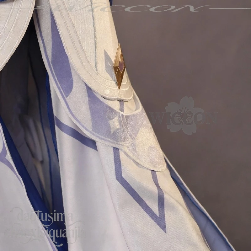 جميلة القمر آلهة كولومبينا تأثيري جينشين تأثير مثير قبالة الكتف فستان قصير أنيمي لعبة رئيس الدعائم ملابس الهالوين #6