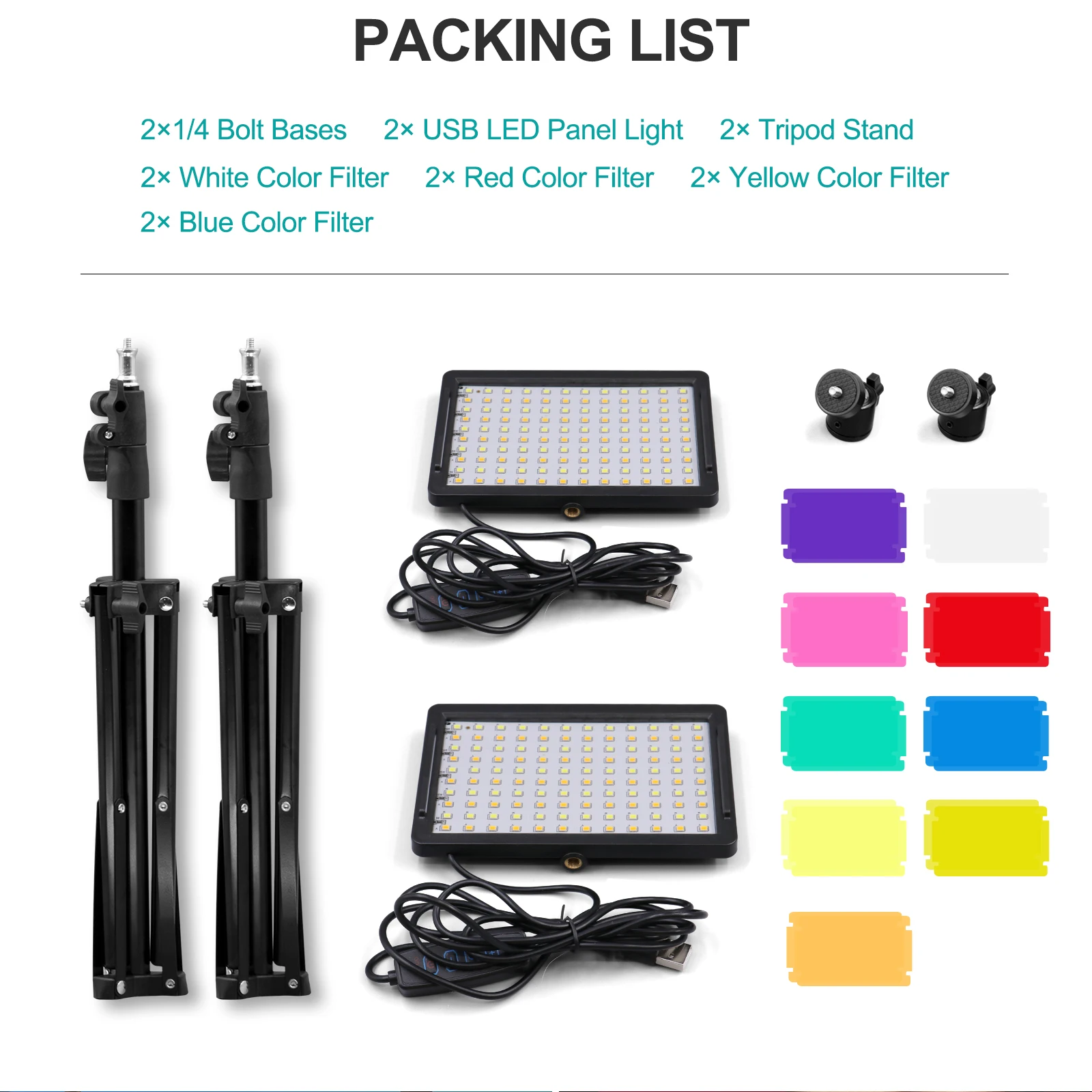 LED Video Light Dimmable Selfie Fill Lamp Bi Color Photography Lighting With Tripod Stand USB Panel Lamp Kit for Studio Shooting