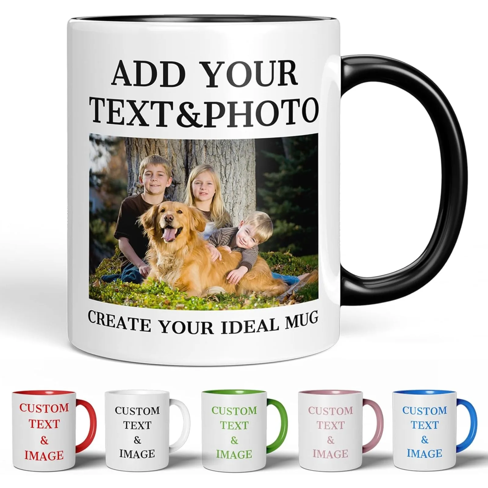 Pet Owners Birthday Gift Personalized Photo 11oz Ceramic Two Tone Coffee Mug image 2