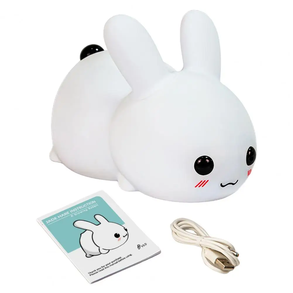 1 Set Useful Night Light Long Lasting LED Light Touch Control Decorative USB Charging Bunny LED Night Light Decor