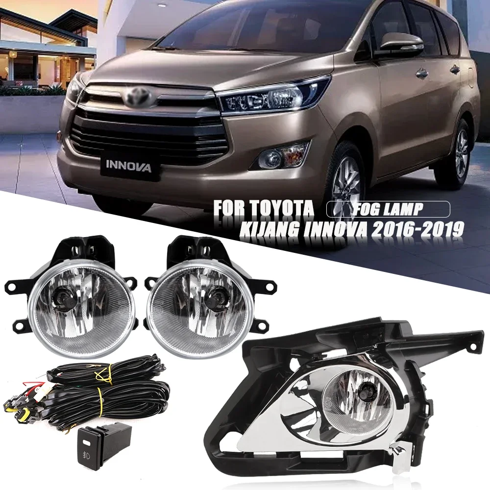 

Front Bumper Fog Lamp Upgrade Kit FOR TOYOTA Kijang Innova 2016 2017 2018 2019 Version Additional Foglight Set Switch + Wiring