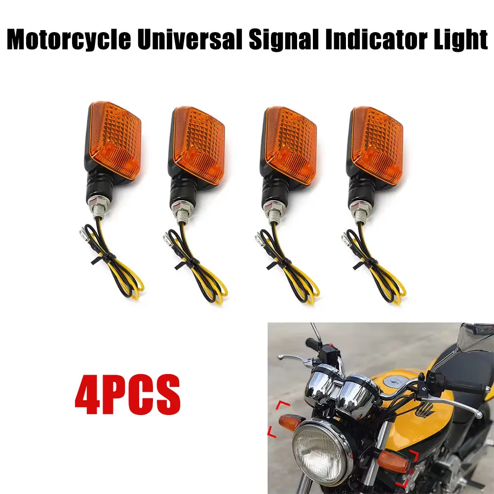 Motorcycle universal signal indicator light 4PCS For Honda CB 250 350 400 500 650 900 Shadow 750 Black/Amber Accessories