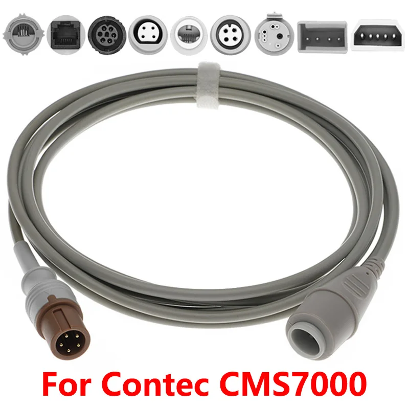 

Compatible With 5 Pin Contec CMS7000 Invasive Blood Pressure Patient Monitor Adapter Cable BD Edward Abbott Utah IBP Transducers