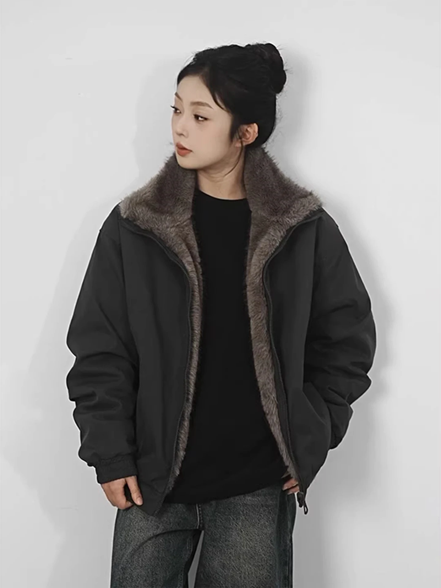 

Американская ретро-куртка-бомбер из хлопка с двусторонним ношением, с принтом «Горный орел», для мужчин, зимняя, утепленная, из хлопковой ткани