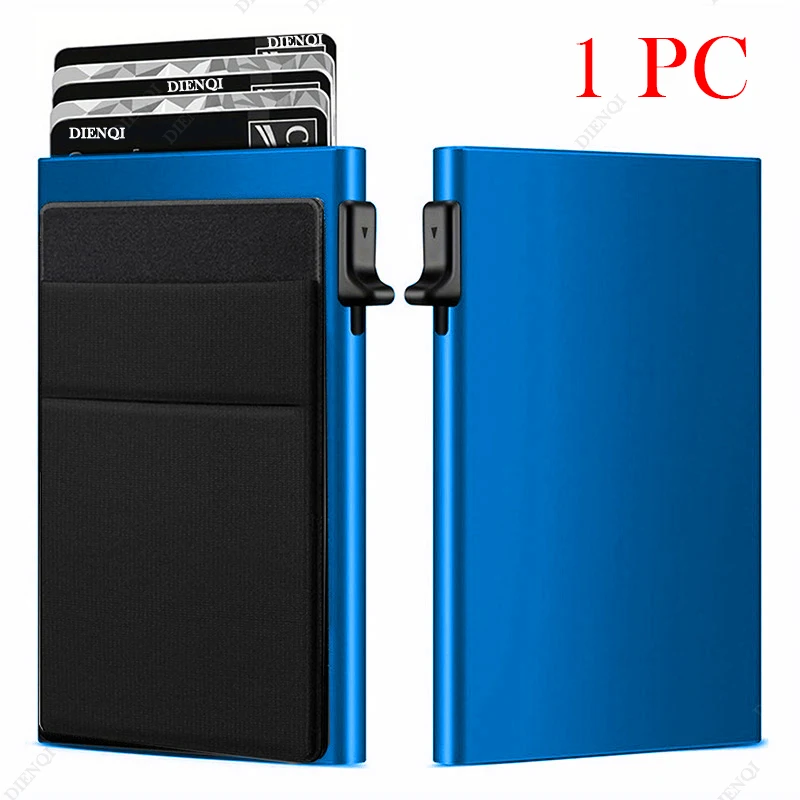 Rfid Creditcardhouder Mannen Dunne Slanke Mini Minimalistische Portefeuilles Luxe Metalen Bank ID Cardholer Case Portemonnee voor Mannen Carteras Keuze