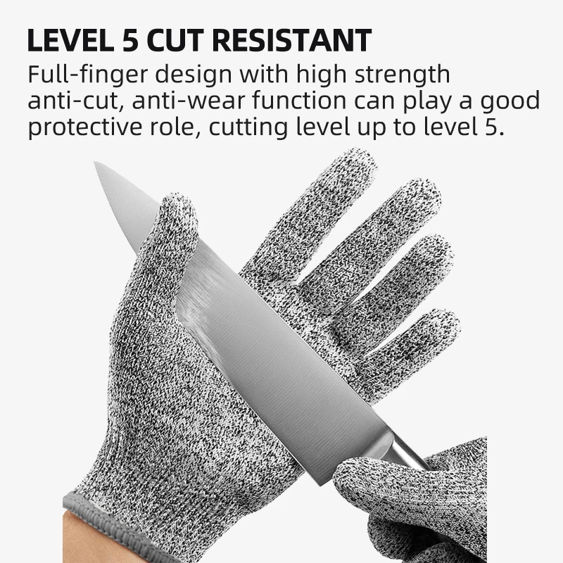 XYEHS 12 Pairs / 24 Pcs Level 5 Cut Resistant Gloves HPPE Anti-Cut Wear-Resistant Anti-Slip for Glass Processing Woodwork