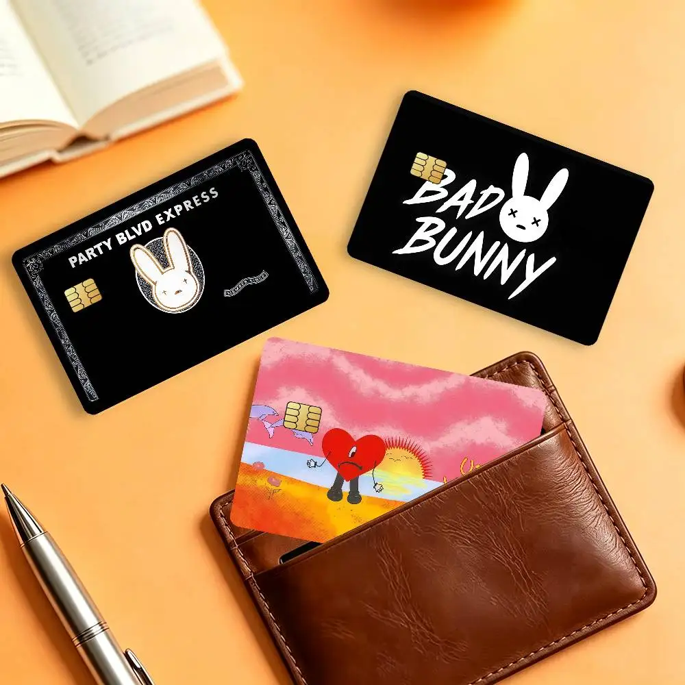 Singer B-Bad B-Bunny Matte Card Stickers For Credit Cards Debit Cards And Transit Cards 4Pcs