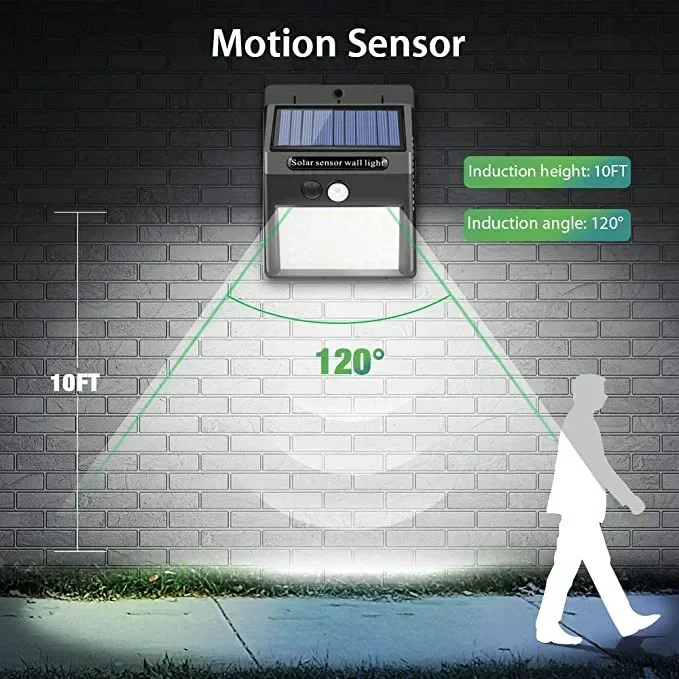 20 LED Solar Light Outdoor Solar Garden Lamp PIR Motion Sensor Solar Powered Sunlight Waterproof for Street Decoration