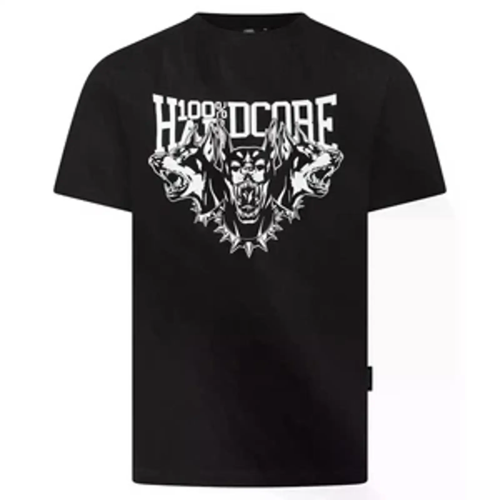 Мужская футболка 100 HARDCORE Cerberus Black Gabber, винтажная, с эффектом потертости, дизайнерская одежда, модная уличная одежда
