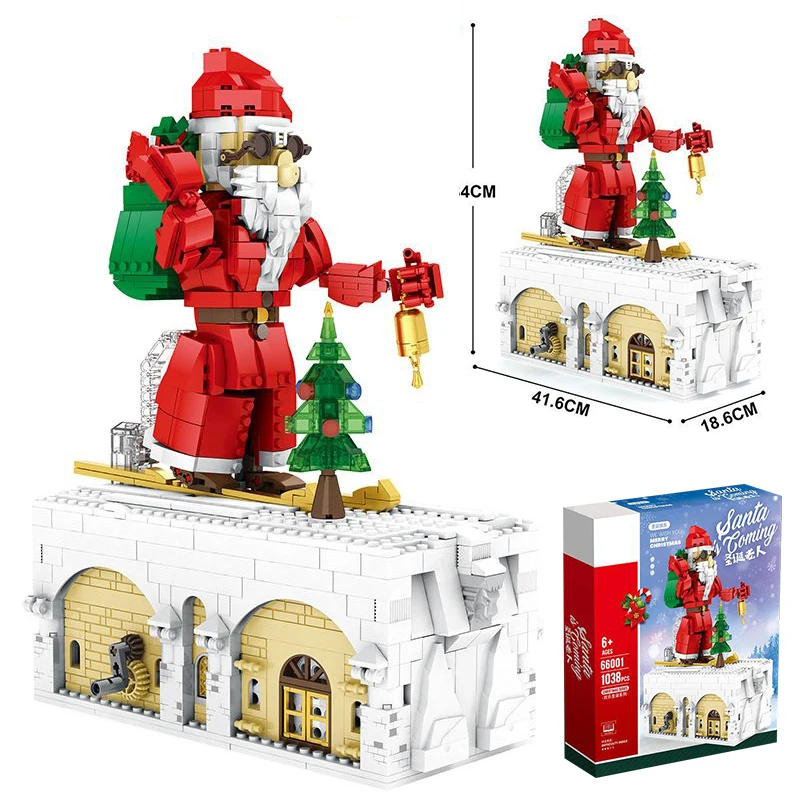

Креативные строительные блоки Санта-Клауса, Рождественская елка, снежный дом, строительные блоки, сборные кирпичи, игрушки, праздничные подарки для детей и взрослых