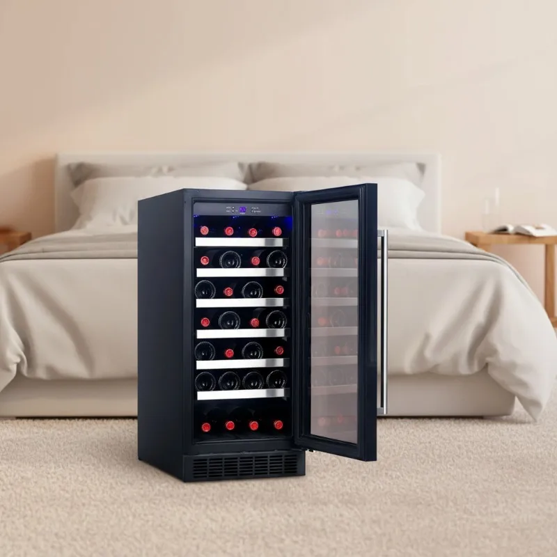 Airo OEM China Glass Wine Cabinet Soft Touch Electronical Control Panel Elegant Bar Furniture for Wine Storage Freezer