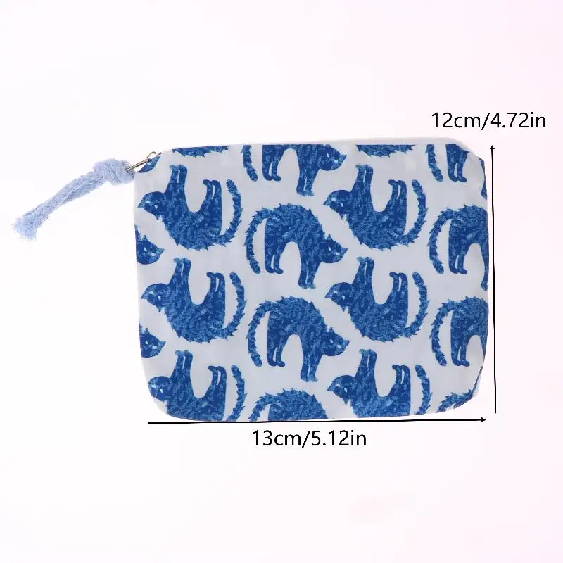 Bonito filhote de cachorro gatinho moeda bolsa moda portátil saco cosmético mini sacos de armazenamento organizador com zíper para presentes da menina